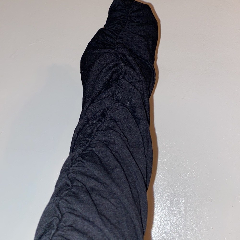 Candalite Black Sheer Ruched Long Sleeve Dress Size XL - Picture 3 of 3